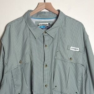 Magellan Outdoors Mens Button Up Shirt 4XL Green Fish Gear Angler Fit MagWick